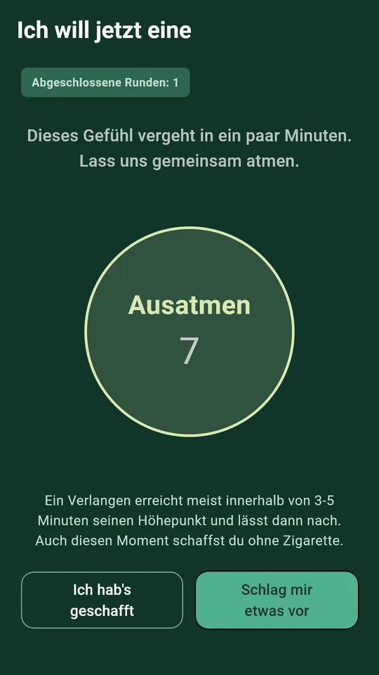 Eine Atemrunde für den Moment, in dem das Verlangen kommt