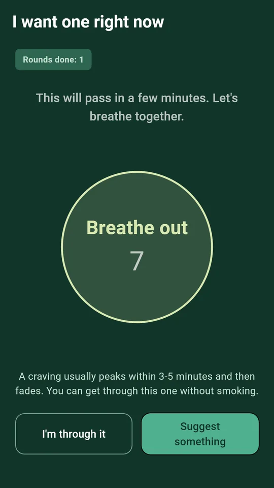 A breathing round for the moment a craving hits