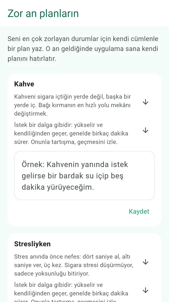 En zor anlar için kendi planların