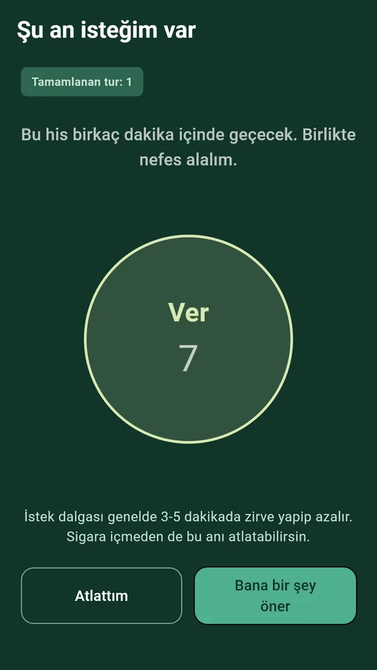 Sigara isteği bastırdığında bir nefes turu